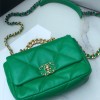 Chanel Double C Metal Chain Classic Emerald Green Quilted Flap Bag Chanel Double C Metal Chain Classic Emerald Green Quilted Flap Bag