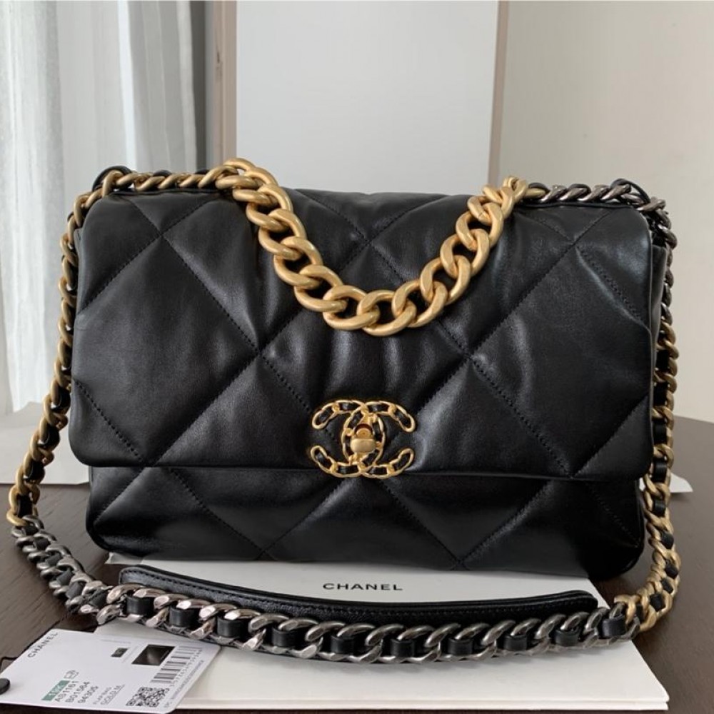 Chanel Double C Mixed Color Metal Chain Classic Medium Black Quilted Flap Bag Chanel Double C Mixed Color Metal Chain Classic Medium Black Quilted Flap Bag