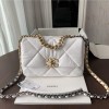 Chanel Double C Mixed Color Metal Chain Classic White Quilted Flap Bag Chanel Double C Mixed Color Metal Chain Classic White Quilted Flap Bag