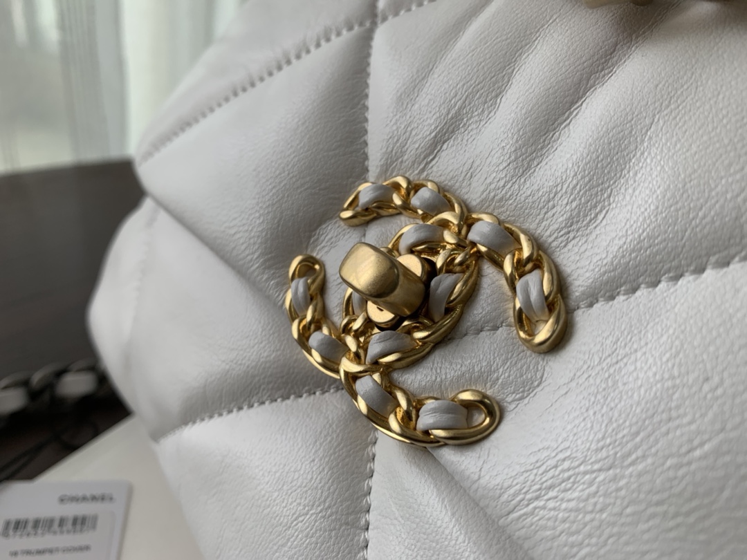 Chanel Double C Mixed Color Metal Chain Classic Medium White Quilted Flap Bag Chanel Double C Mixed Color Metal Chain Classic Medium White Quilted Flap Bag