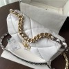 Chanel Double C Mixed Color Metal Chain Classic White Quilted Flap Bag Chanel Double C Mixed Color Metal Chain Classic White Quilted Flap Bag