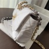 Chanel Double C Mixed Color Metal Chain Classic White Quilted Flap Bag Chanel Double C Mixed Color Metal Chain Classic White Quilted Flap Bag