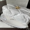 Chanel Double C Mixed Color Metal Chain Classic White Quilted Flap Bag Chanel Double C Mixed Color Metal Chain Classic White Quilted Flap Bag