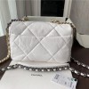 Chanel Double C Mixed Color Metal Chain Classic Medium White Quilted Flap Bag Chanel Double C Mixed Color Metal Chain Classic Medium White Quilted Flap Bag
