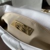 Chanel Double C Mixed Color Metal Chain Classic White Quilted Flap Bag Chanel Double C Mixed Color Metal Chain Classic White Quilted Flap Bag