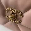 Chanel Double C Mixed Color Metal Chain Classic Medium Brown and Pink Quilted Flap Bag Chanel Double C Mixed Color Metal Chain Classic Medium Brown and Pink Quilted Flap Bag