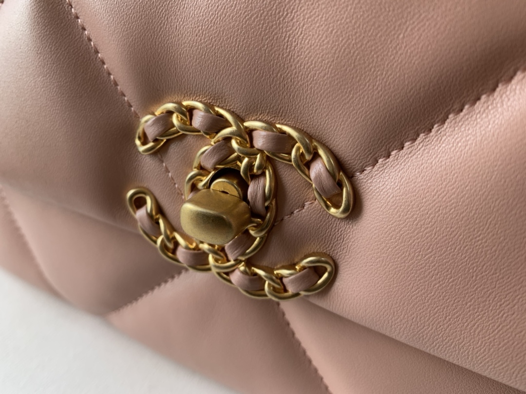 Chanel Double C Mixed Color Metal Chain Classic Brown Pink Quilted Flap Bag Chanel Double C Mixed Color Metal Chain Classic Brown Pink Quilted Flap Bag
