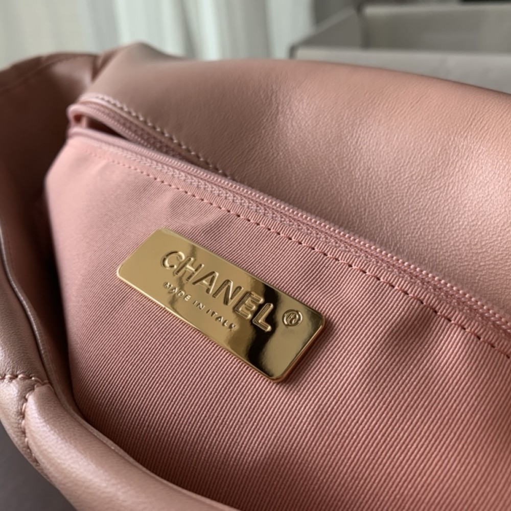Chanel Double C Mixed Color Metal Chain Classic Medium Brown and Pink Quilted Flap Bag Chanel Double C Mixed Color Metal Chain Classic Medium Brown and Pink Quilted Flap Bag