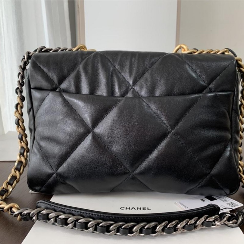 Chanel Double C Mixed Color Metal Chain Classic Medium Black Quilted Flap Bag Chanel Double C Mixed Color Metal Chain Classic Medium Black Quilted Flap Bag