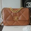 Chanel Double C Mixed Color Metal Chain Classic Brown Pink Quilted Flap Bag