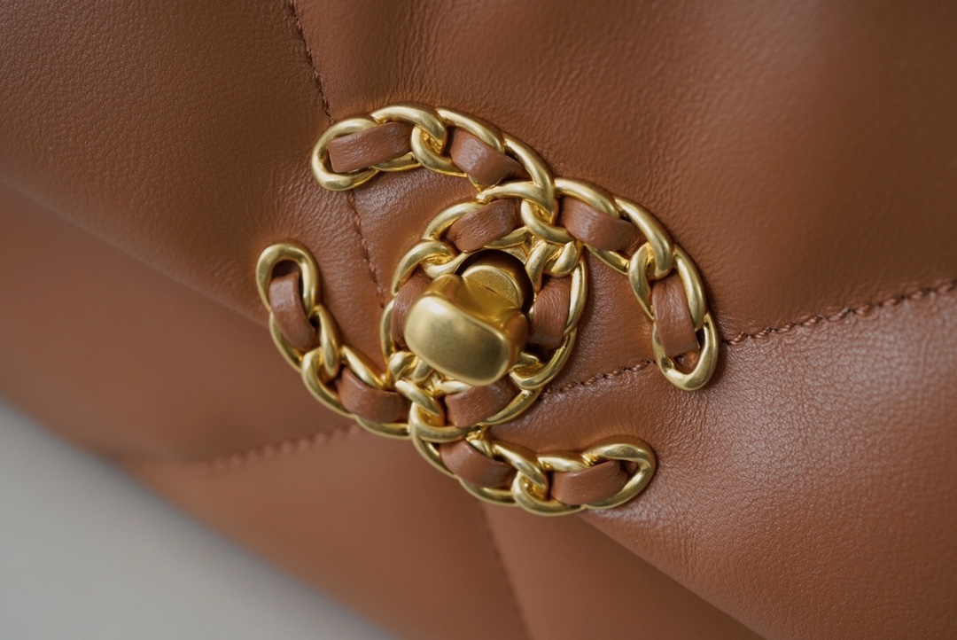 Chanel Double C Mixed Color Metal Chain Classic Brown Pink Quilted Flap Bag