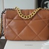 Chanel Double C Mixed Color Metal Chain Classic Brown Pink Quilted Flap Bag