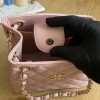 Chanel Classic Series Pink Caviar Textured Exquisite Diamond Pattern Double C Chain Bag