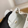 Chanel Classic Series Pure White Caviar Textured Exquisite Diamond Pattern Double C Chain Bag