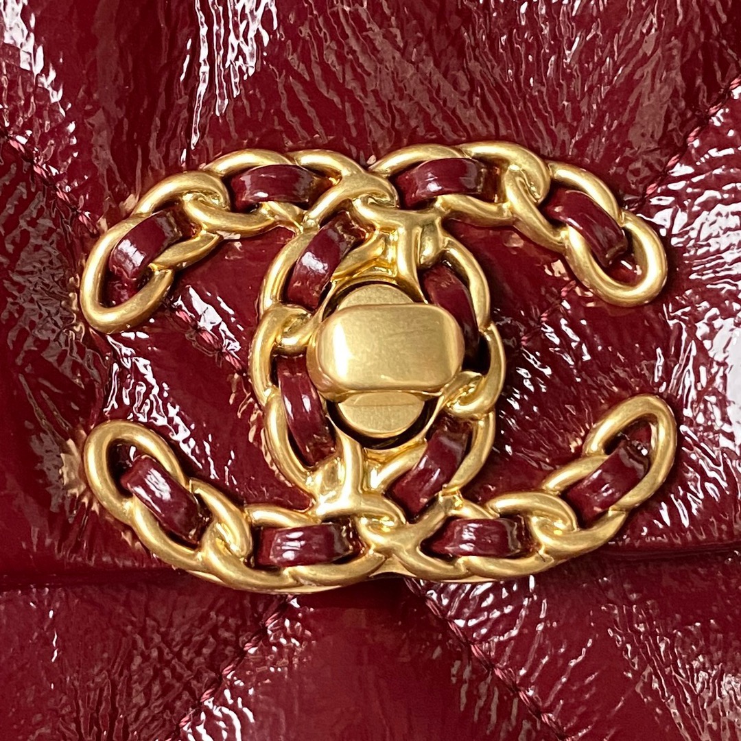 Chanel Classic Flap classic red diamond embossed hardware chain handbag Chanel Classic Flap classic red diamond embossed hardware chain handbag