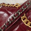 Chanel Classic Flap Classic Red Diamond Embossed Medium Hardware Chain Handbag Chanel Classic Flap Classic Red Diamond Embossed Medium Hardware Chain Handbag