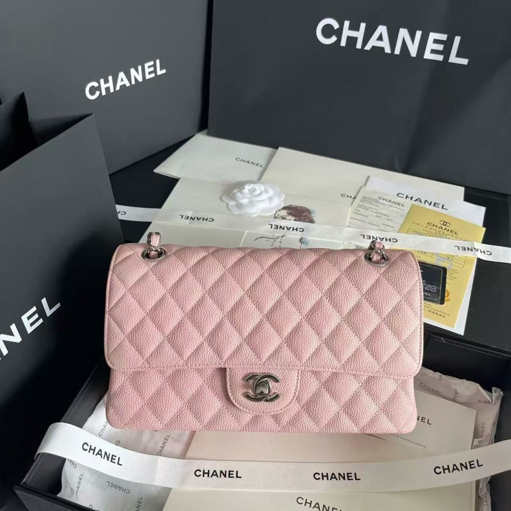 Chanel CF Caviar Classic Bag with Glossy Leather