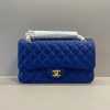 Chanel classic flap blue lambskin chain bag
