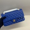 Chanel classic flap blue lambskin chain bag