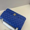 Chanel classic flap blue lambskin chain bag