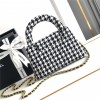 Chanel Black and White Houndstooth Pattern Exquisite Diamond Double C Chain Bag Chanel Black and White Houndstooth Pattern Exquisite Diamond Double C Chain Bag