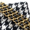 Chanel Black and White Houndstooth Pattern Exquisite Diamond Double C Chain Bag Chanel Black and White Houndstooth Pattern Exquisite Diamond Double C Chain Bag