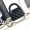 Chanel Diamond Pattern Exquisite Black Leather Diamond Pattern Double C Chain Bag Chanel Diamond Pattern Exquisite Black Leather Diamond Pattern Double C Chain Bag
