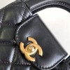 Chanel Diamond Pattern Exquisite Black Leather Diamond Pattern Double C Chain Bag Chanel Diamond Pattern Exquisite Black Leather Diamond Pattern Double C Chain Bag