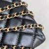 Chanel Diamond Pattern Exquisite Black Leather Diamond Pattern Double C Chain Bag Chanel Diamond Pattern Exquisite Black Leather Diamond Pattern Double C Chain Bag