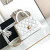 Chanel Classic Pure White Diamond Check Large Classic Flap Chain Bag Chanel Classic Pure White Diamond Check Large Classic Flap Chain Bag