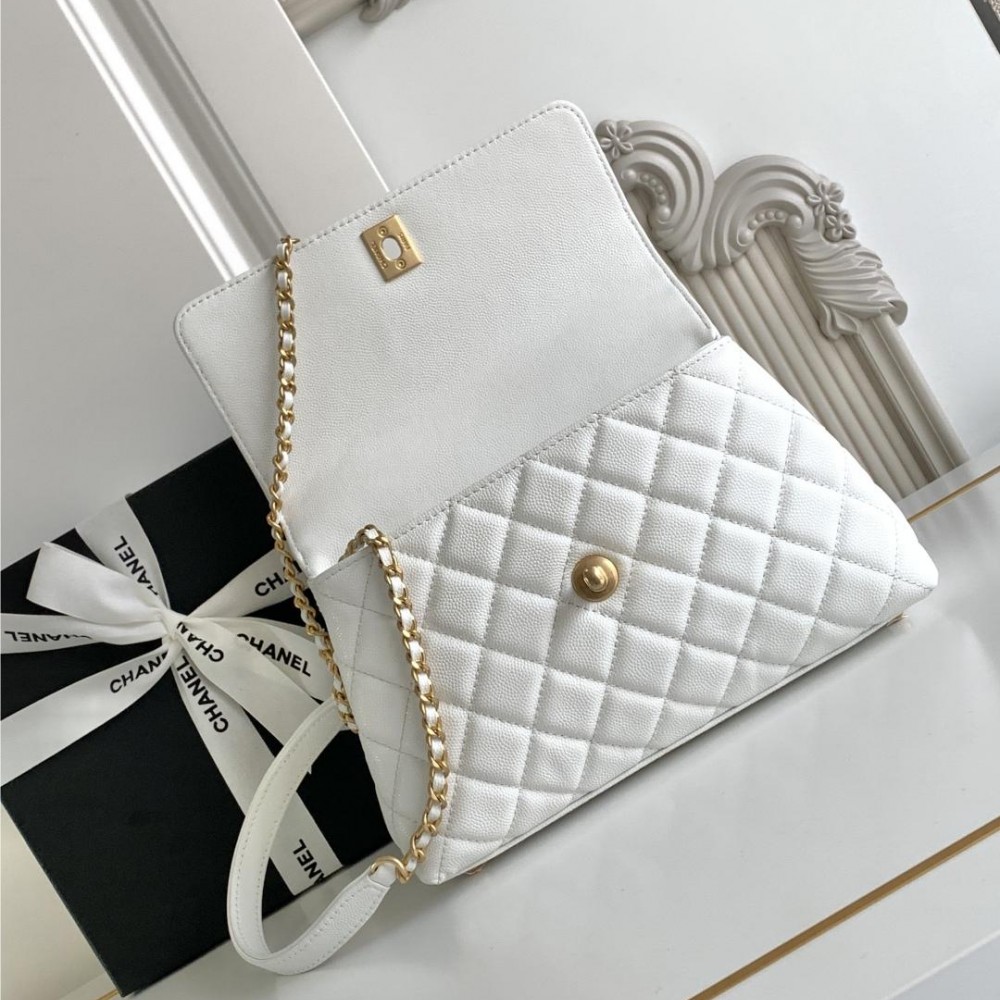 Chanel classic pure white diamond check medium Classic Flap chain bag Chanel classic pure white diamond check medium Classic Flap chain bag