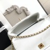Chanel classic pure white diamond check medium Classic Flap chain bag Chanel classic pure white diamond check medium Classic Flap chain bag