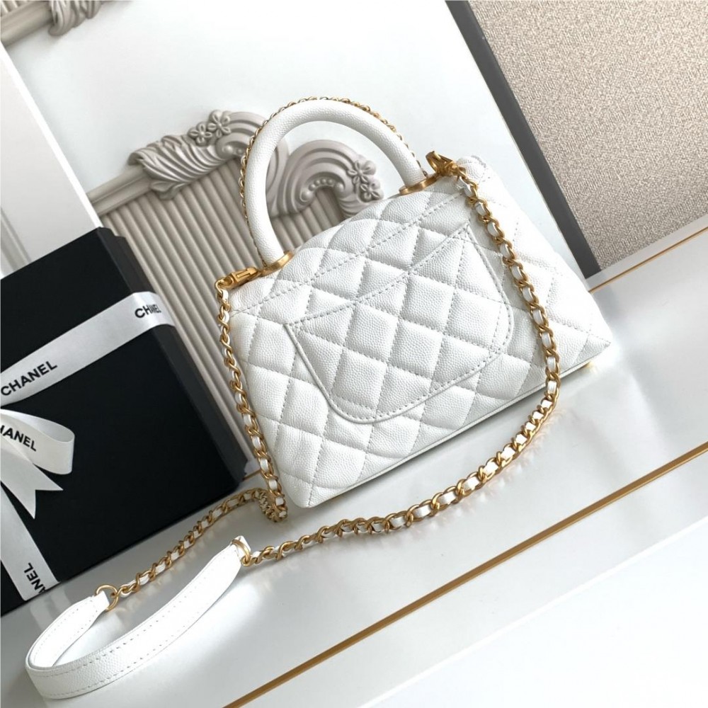 Chanel Classic Pure White Diamond Check Large Classic Flap Chain Bag Chanel Classic Pure White Diamond Check Large Classic Flap Chain Bag