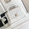 Chanel Classic Pure White Diamond Check Large Classic Flap Chain Bag Chanel Classic Pure White Diamond Check Large Classic Flap Chain Bag