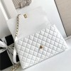 Chanel Classic Pure White Diamond Check Large Classic Flap Chain Bag Chanel Classic Pure White Diamond Check Large Classic Flap Chain Bag