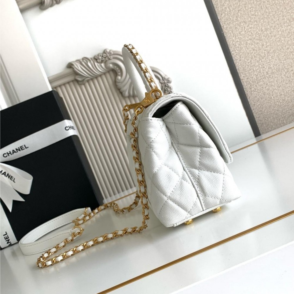 Chanel Classic Pure White Diamond Check Large Classic Flap Chain Bag Chanel Classic Pure White Diamond Check Large Classic Flap Chain Bag