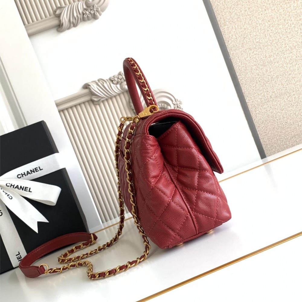 Chanel Classic Red Diamond Check Medium Classic Flap Chain Bag Chanel Classic Red Diamond Check Medium Classic Flap Chain Bag