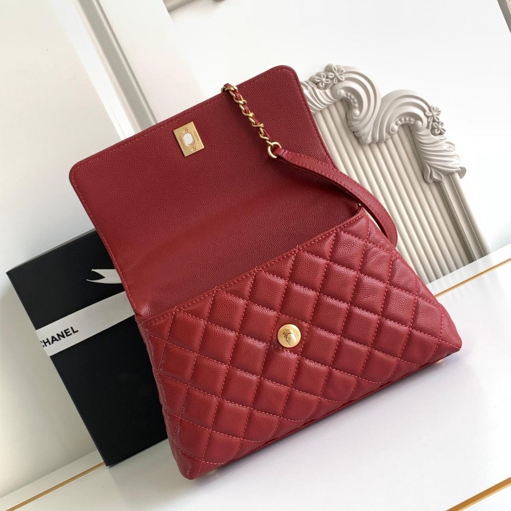 Chanel Classic Red Diamond Check Medium Classic Flap Chain Bag Chanel Classic Red Diamond Check Medium Classic Flap Chain Bag