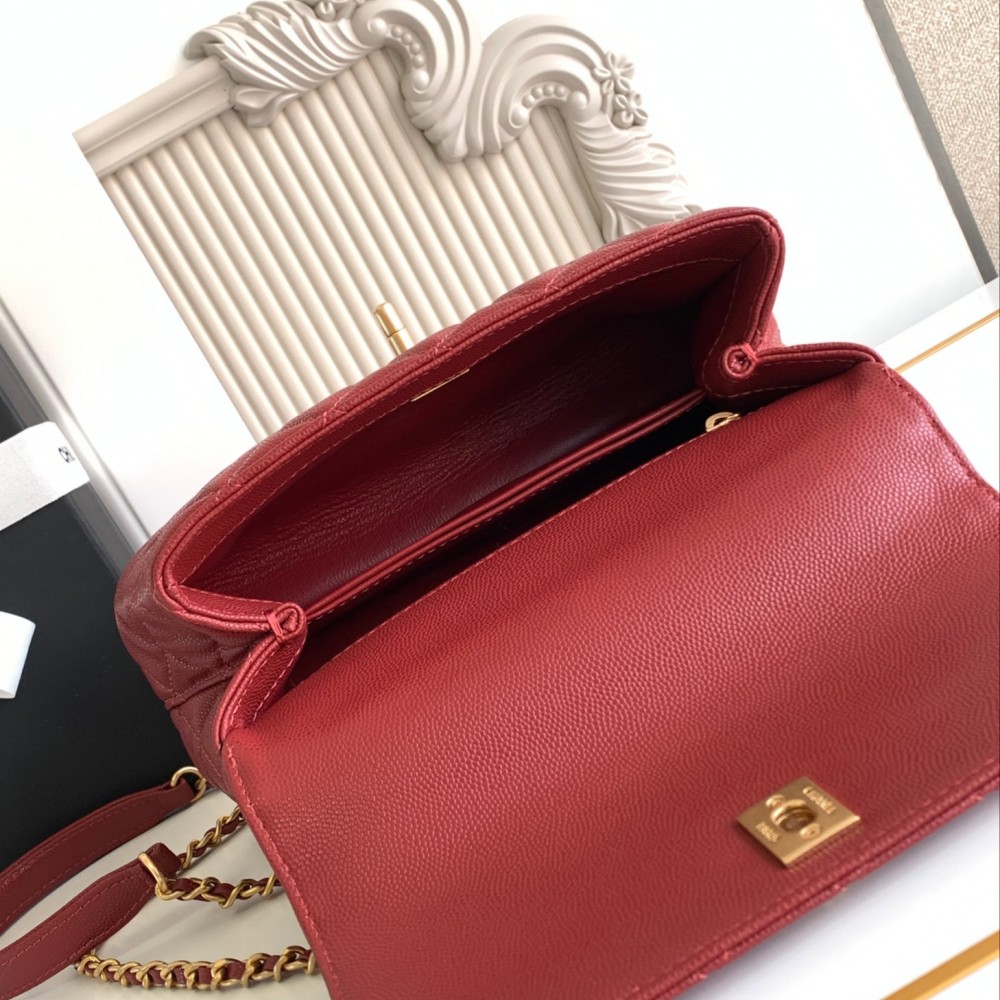 Chanel Classic Red Diamond Check Medium Classic Flap Chain Bag Chanel Classic Red Diamond Check Medium Classic Flap Chain Bag