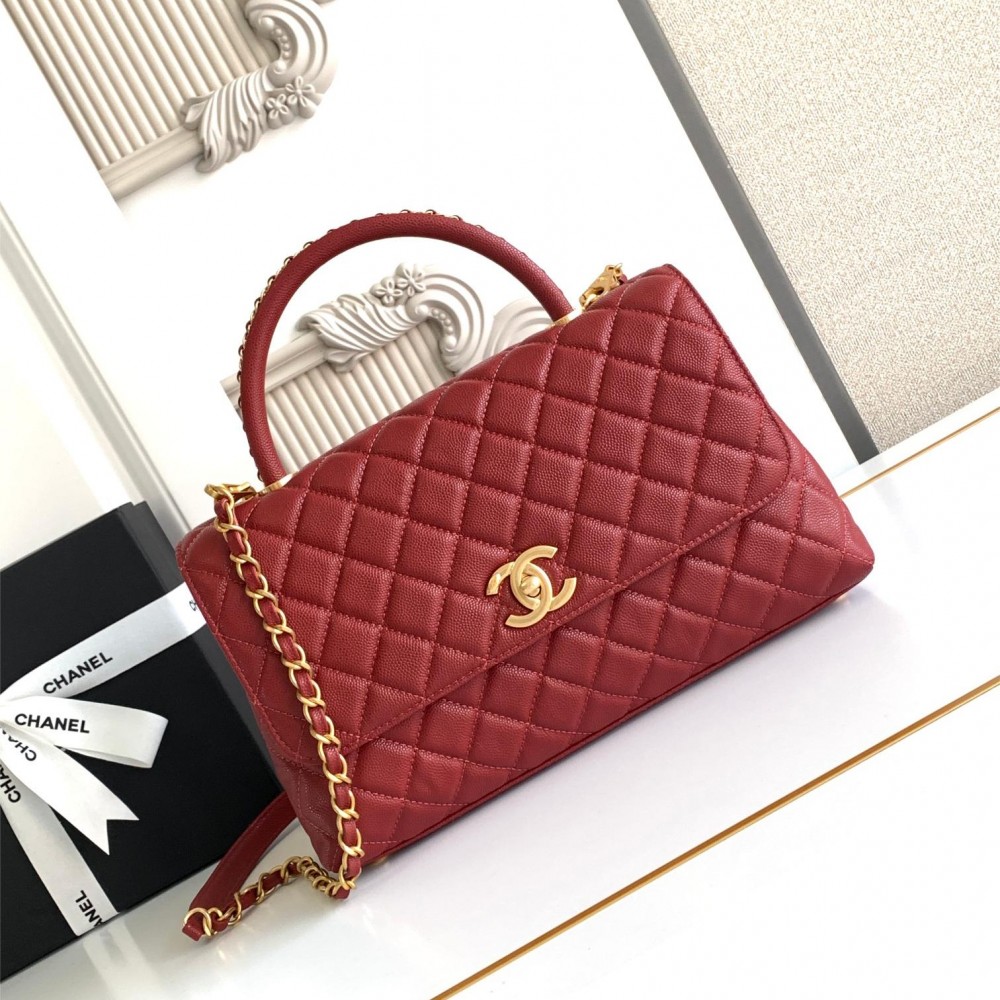 Chanel Classic Red Diamond Check Large Classic Flap Chain Bag Chanel Classic Red Diamond Check Large Classic Flap Chain Bag