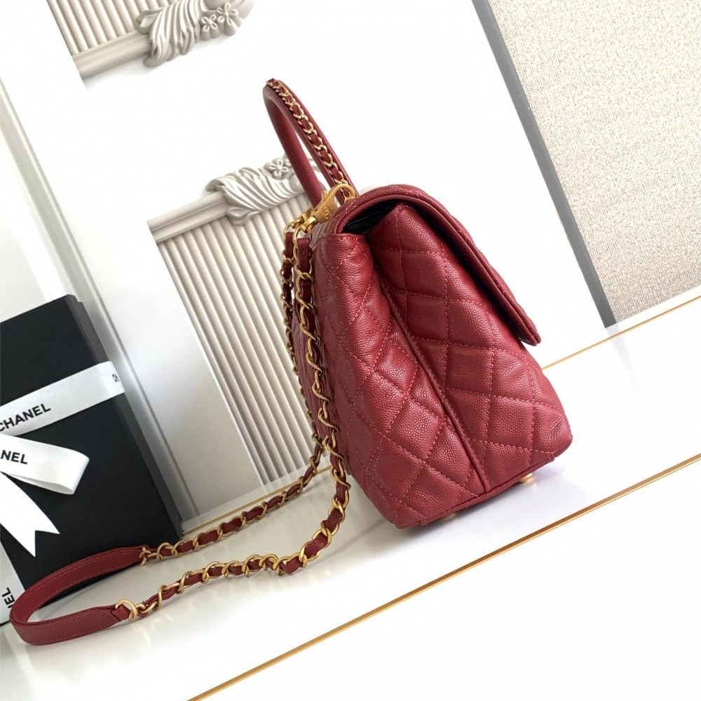 Chanel Classic Red Diamond Check Large Classic Flap Chain Bag Chanel Classic Red Diamond Check Large Classic Flap Chain Bag