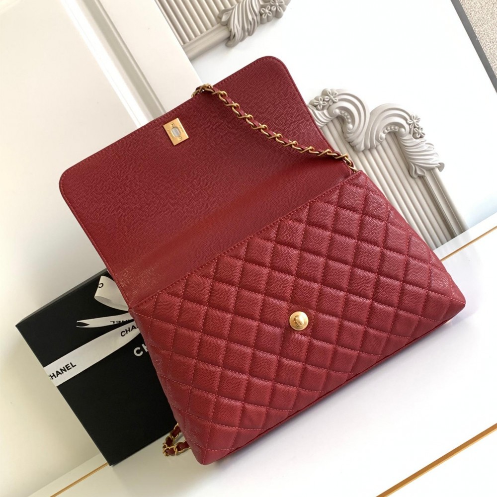 Chanel Classic Red Diamond Check Large Classic Flap Chain Bag Chanel Classic Red Diamond Check Large Classic Flap Chain Bag