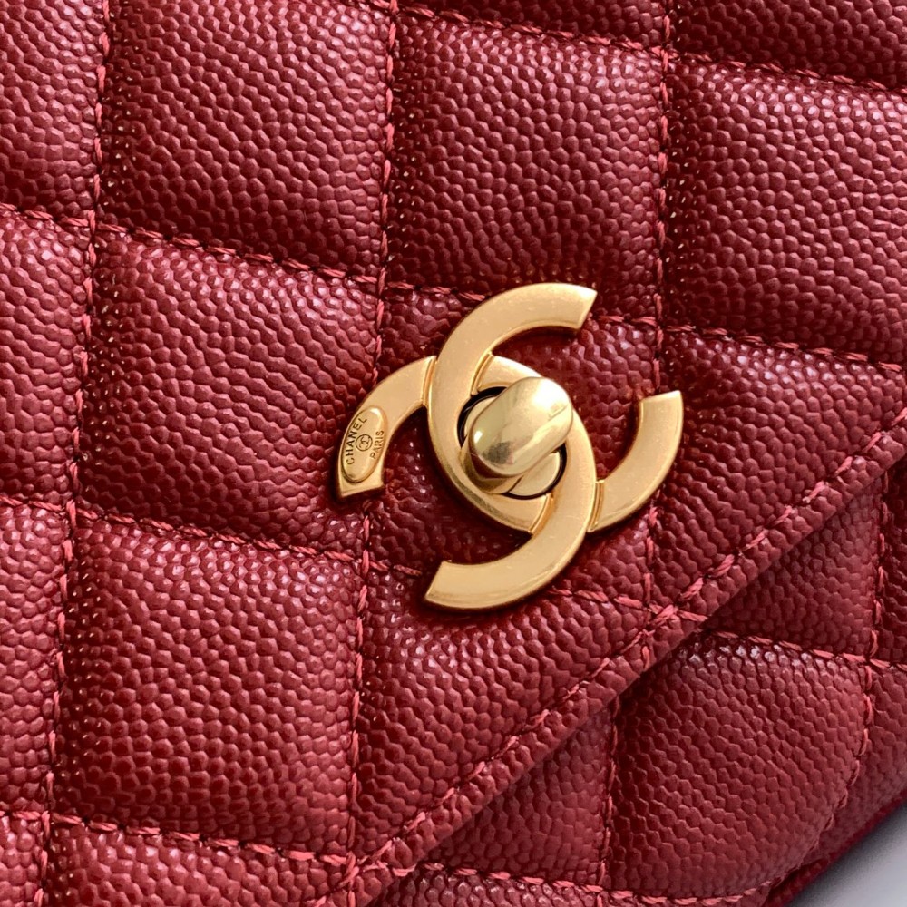 Chanel Classic Red Diamond Check Large Classic Flap Chain Bag Chanel Classic Red Diamond Check Large Classic Flap Chain Bag