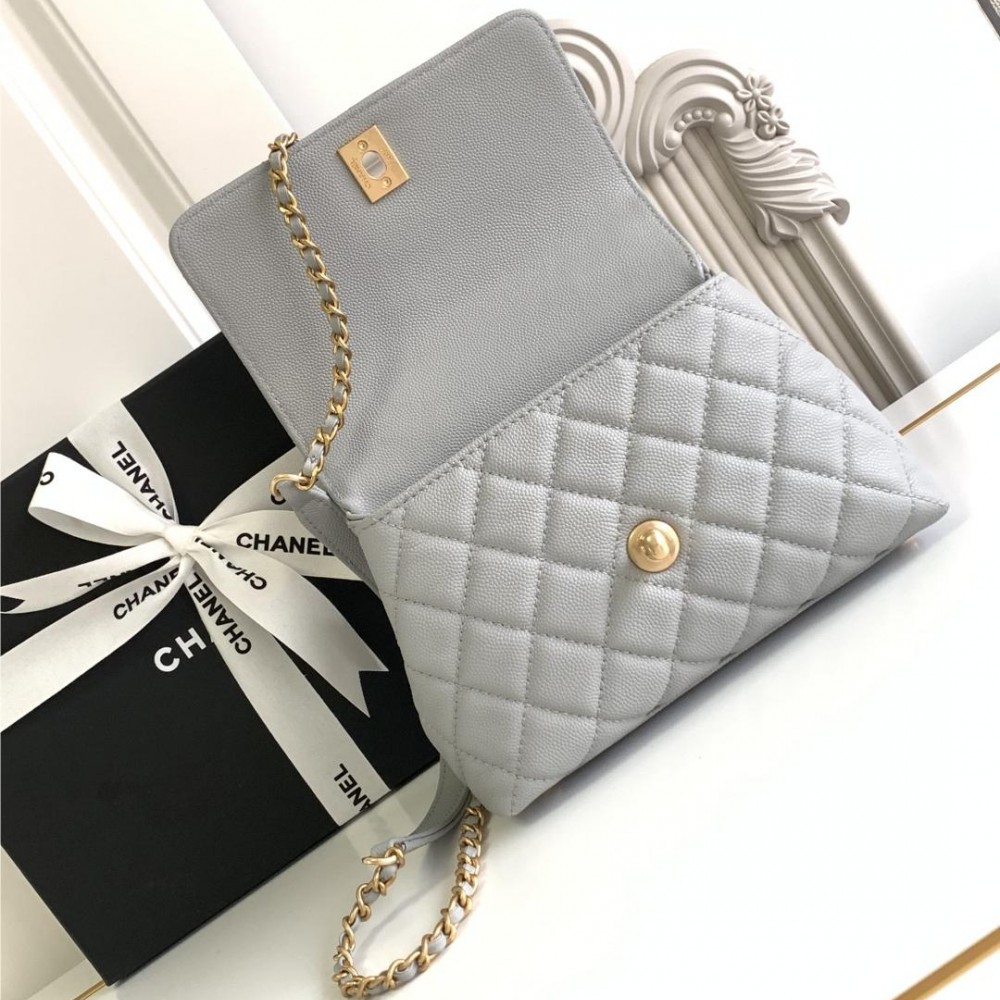 Chanel Classic Light Green Diamond Check Small Classic Flap Chain Bag Chanel Classic Light Green Diamond Check Small Classic Flap Chain Bag
