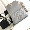 Chanel Classic Light Green Diamond Check Small Classic Flap Chain Bag Chanel Classic Light Green Diamond Check Small Classic Flap Chain Bag