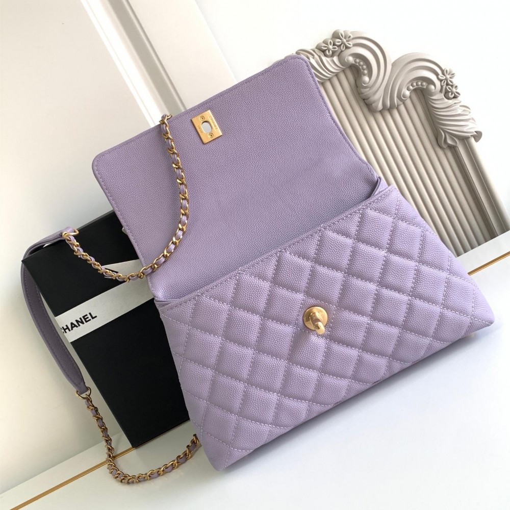 Chanel Classic Violet Diamond Check Medium Classic Flap Chain Bag Chanel Classic Violet Diamond Check Medium Classic Flap Chain Bag