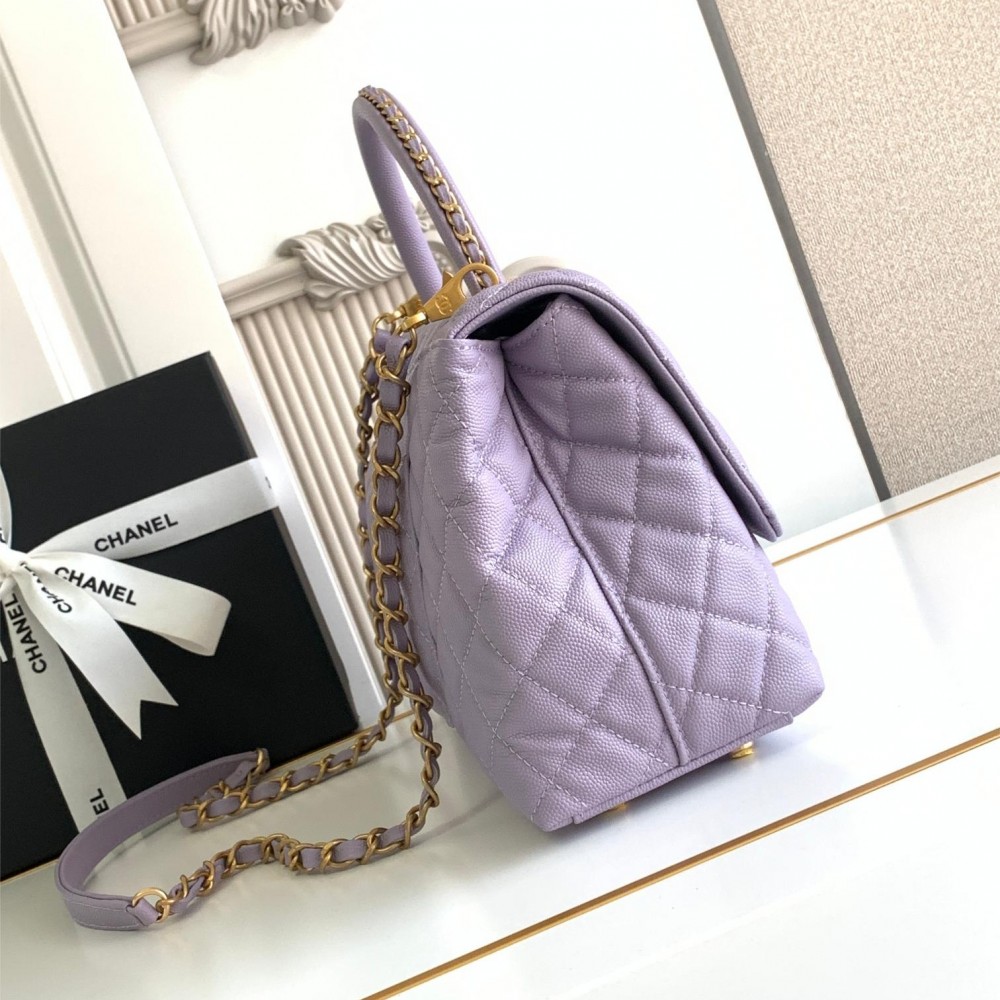 Chanel Classic Violet Diamond Check Large Classic Flap Chain Bag Chanel Classic Violet Diamond Check Large Classic Flap Chain Bag