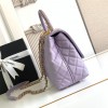 Chanel Classic Violet Diamond Check Large Classic Flap Chain Bag Chanel Classic Violet Diamond Check Large Classic Flap Chain Bag