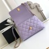 Chanel Classic Violet Diamond Check Small Classic Flap Chain Bag Chanel Classic Violet Diamond Check Small Classic Flap Chain Bag