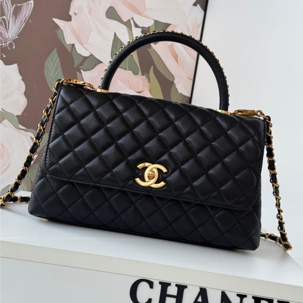Chanel Classic Pure Black Diamond Check Large Classic Flap Chain Bag Chanel Classic Pure Black Diamond Check Large Classic Flap Chain Bag